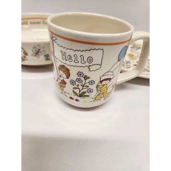 Vtg Children's Lenox Dinner Set "Gentle Friends" Plate Bowl Cup Made in USA - Picture 5 of 6